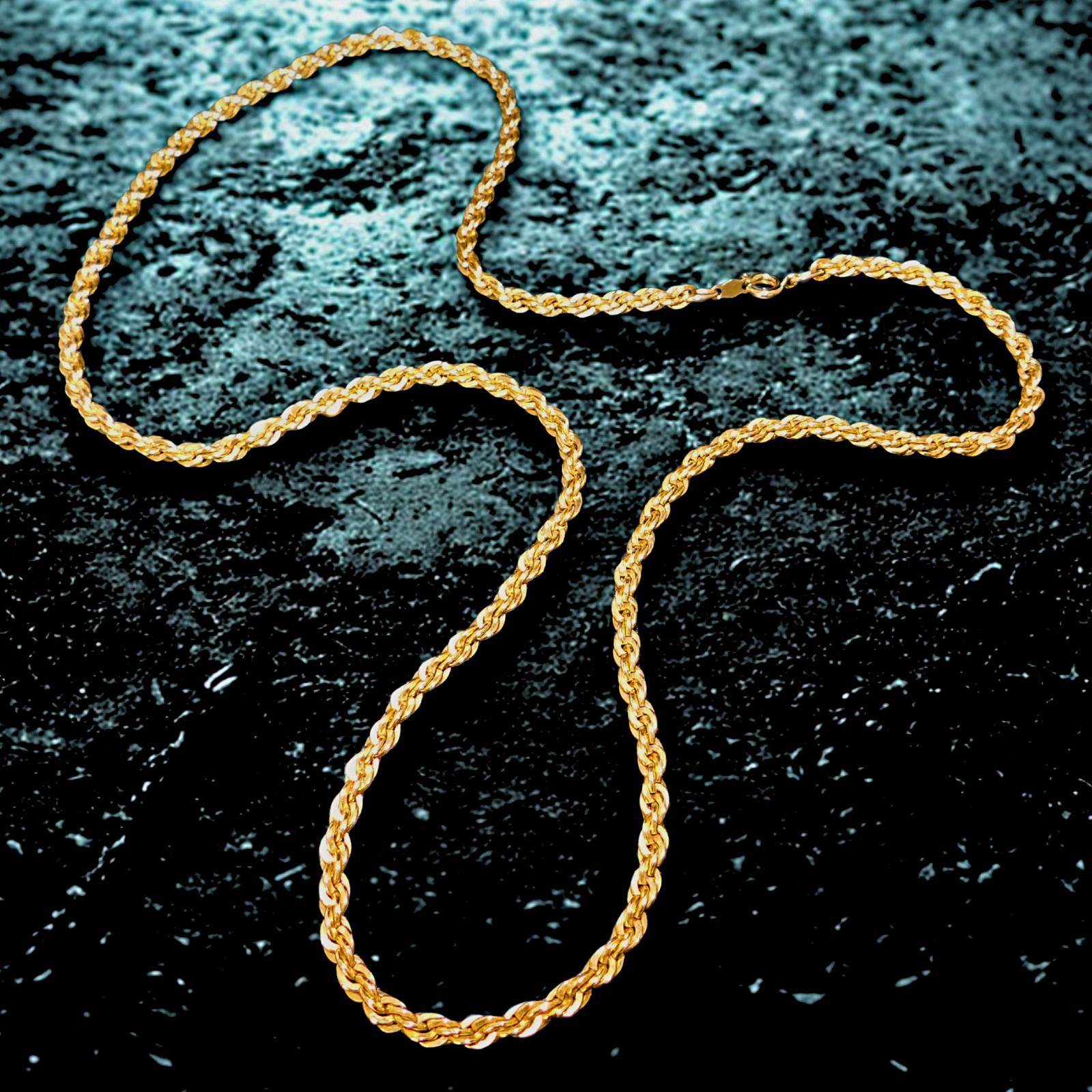 Vintage Van Dell 1/20 14k Yellow Gold Filled Twist Rope Neck Chain, 24″, 24.8 gm