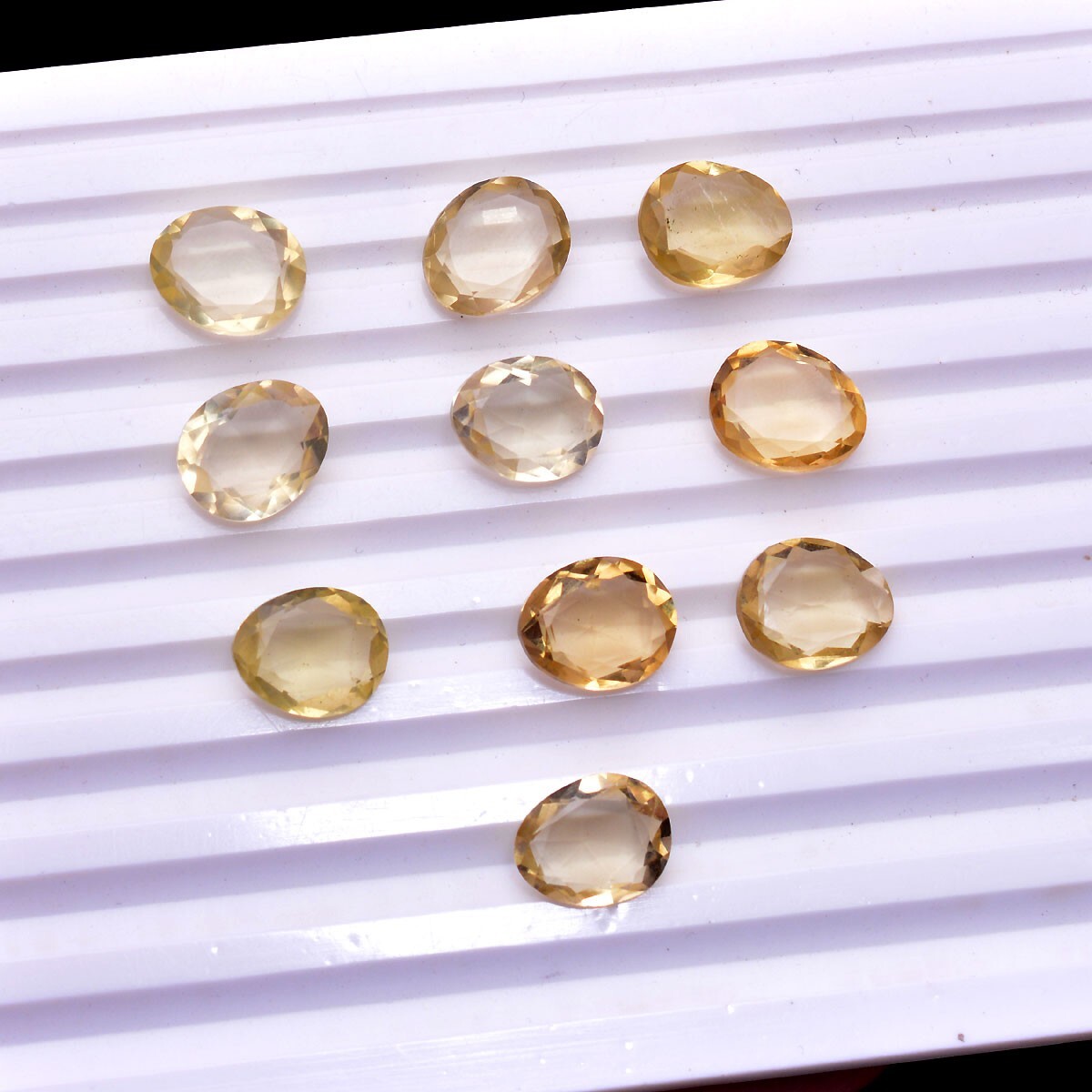 10 Pcs Natural Citrine Unheated 11mm*9mm Faceted Cut Loose Gemstones Wholesale