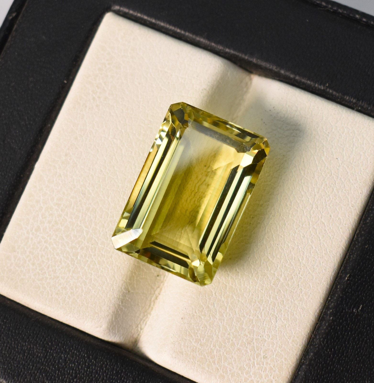 Natural Lemon Quartz Octagon Emerald Cut Gemstone 17X12.5X8 MM 13.15 Cts