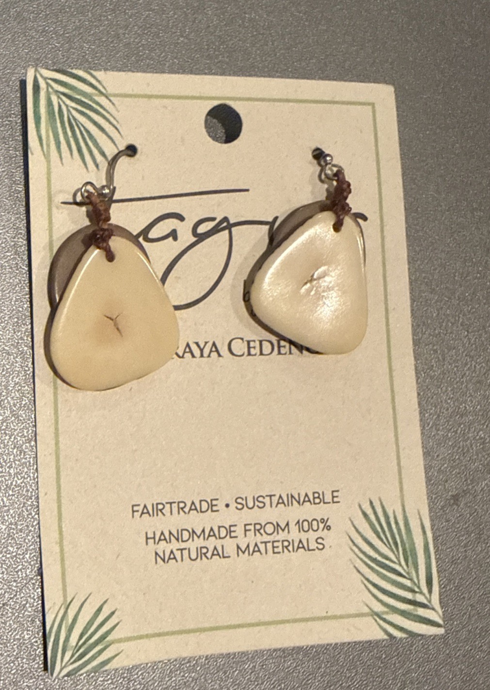 Tagua By Soraya Cedeno Sustainable Brown Earrings Handcrafted From Ecuadorian Ra