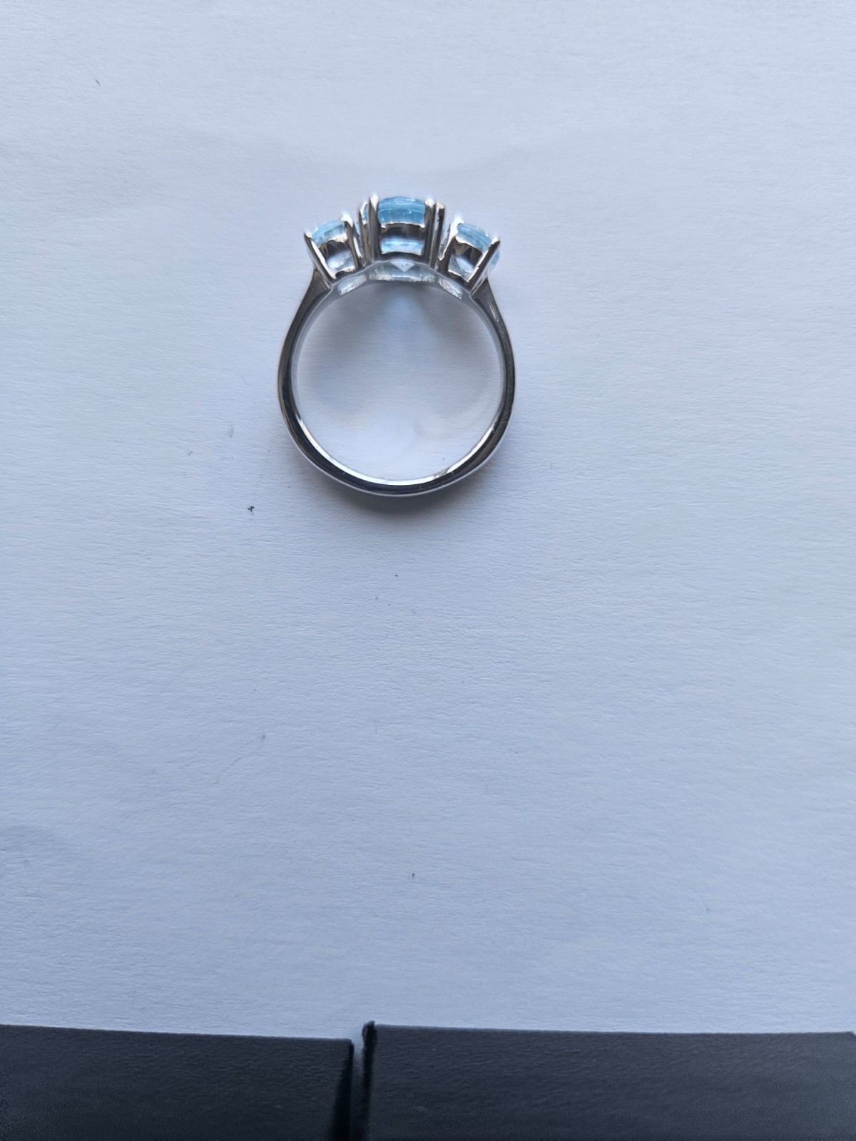 White Gold Rhodium Over Sterling Silver Topaz Size 9 (18mm Diamete Designer Ring
