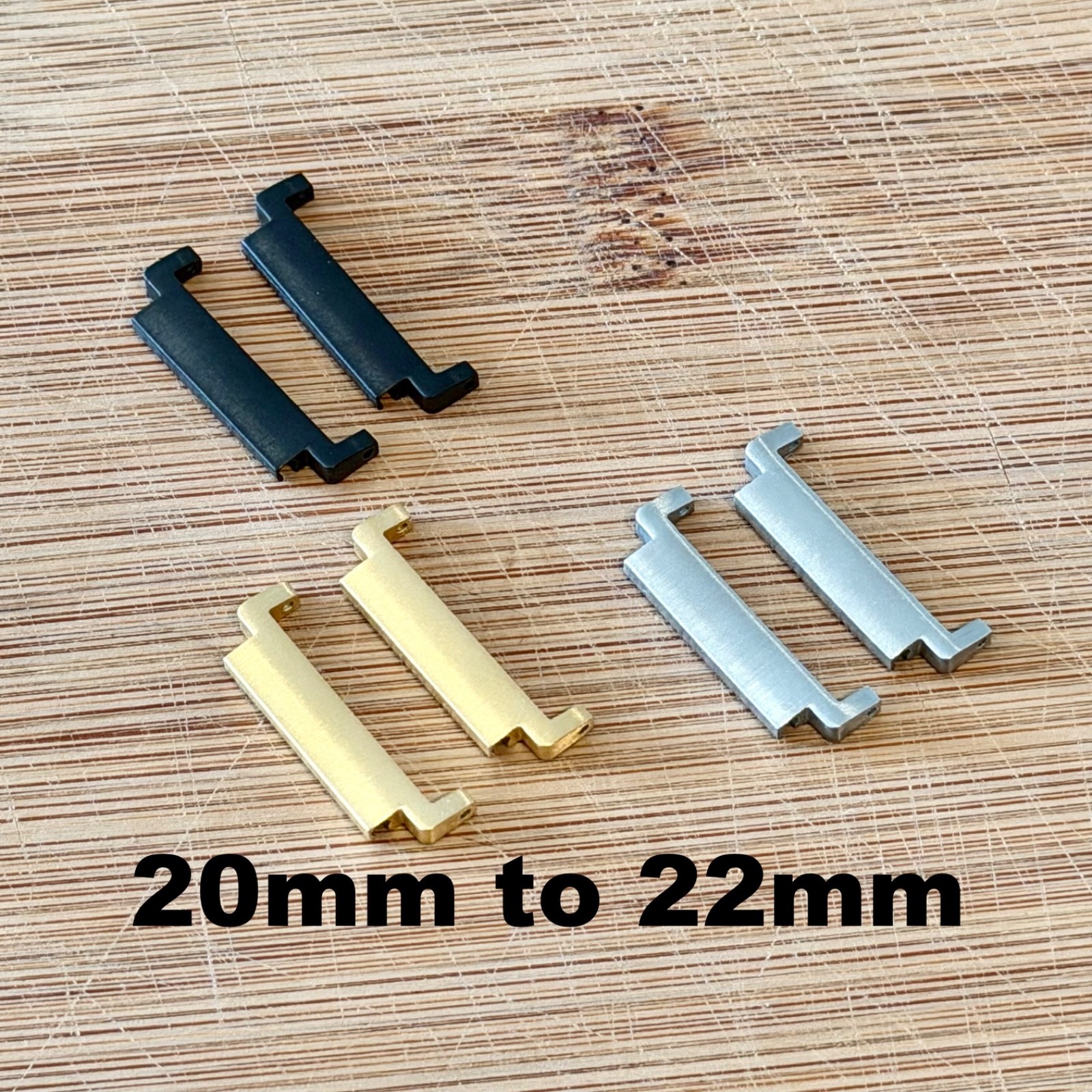 22mm Strap Adapter for 20mm Watch Lugs Quick Release Stainless Steel Brushed