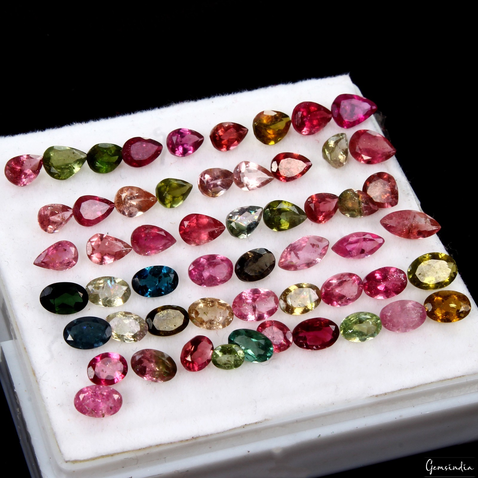 55 Pcs Natural Tourmaline Multi Color 4-7mm Loose Mix Cut Mozambique Gemstones