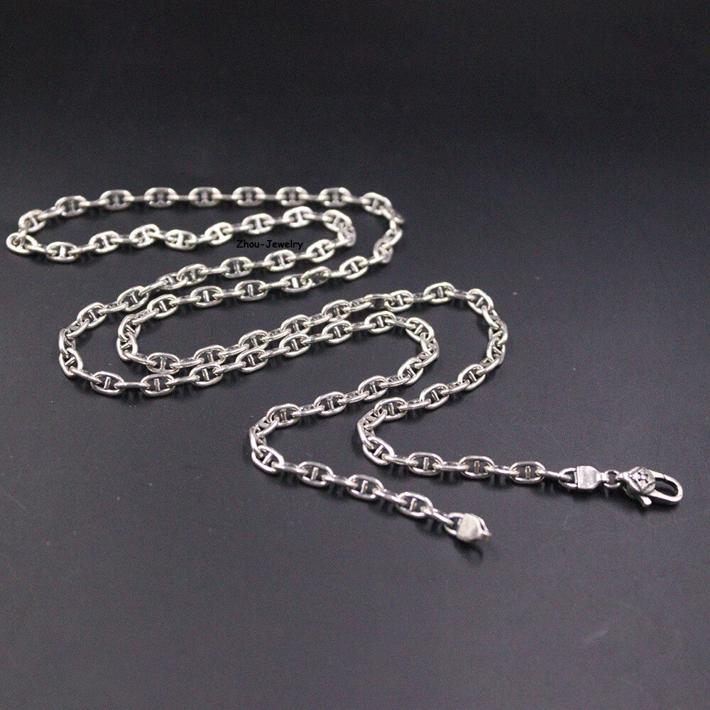 Real S925 Sterling Silver Chain 3.5mm Anchor Link Necklace 16-17g 21.6in