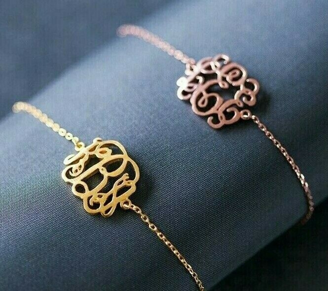 Custom Monogram Initials Bracelet With Box Personalized Boho Jewelry Women Gift