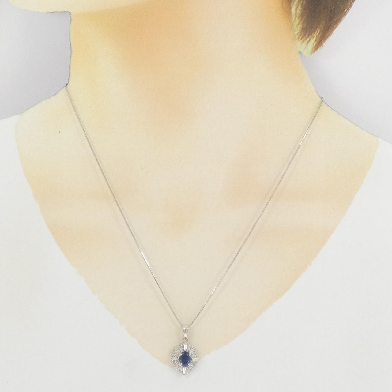 Authentic PT900/PT850 Sapphire Necklace 1.06CT #270-004-157-8879