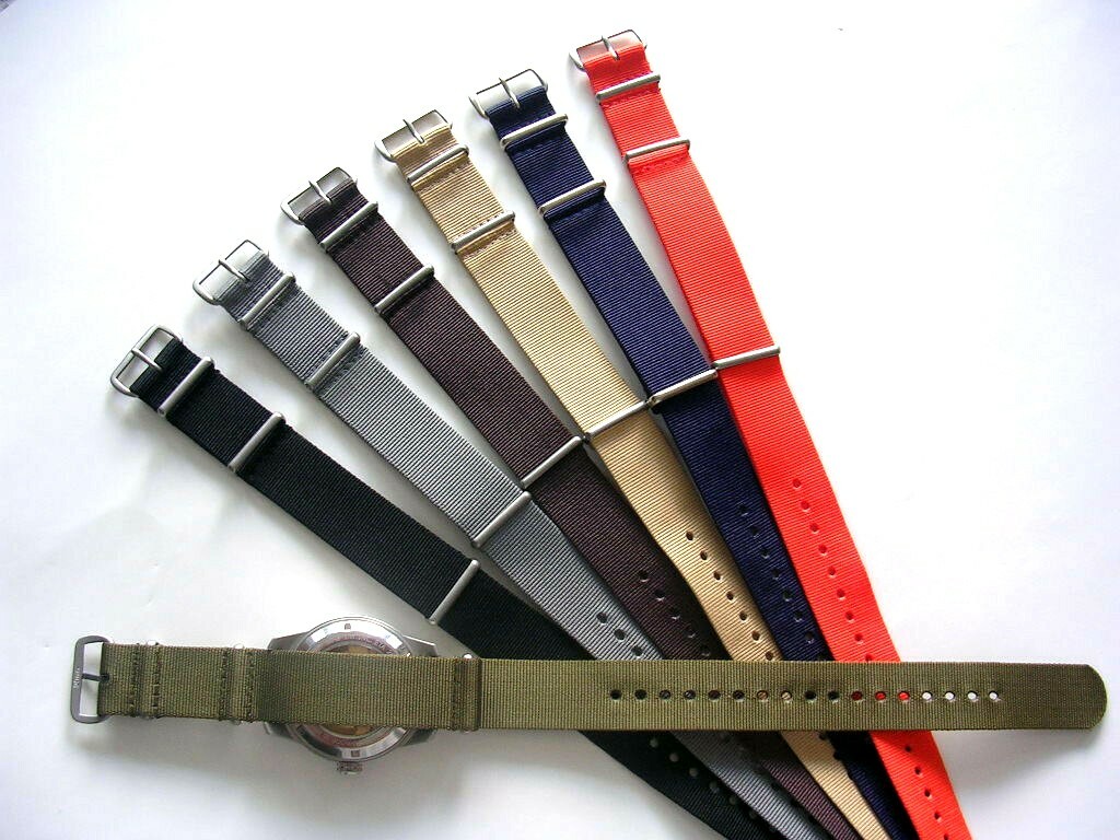 19mm Black NATO G10 Premium nylon watchband Pilot RAF Bond IW SUISSE 18 20 22 24