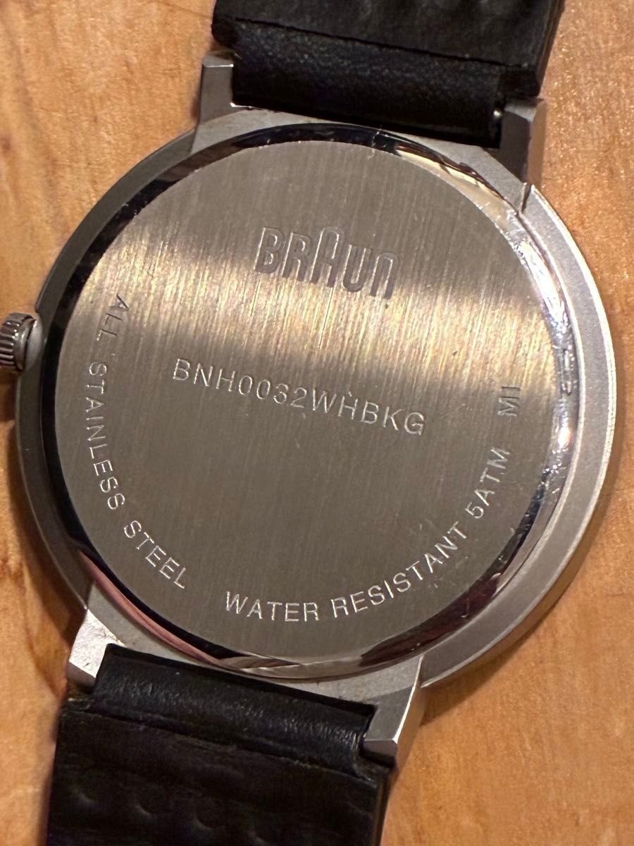 BRAUN Quartz Watch Analog 40mm Stainless Steel Rubber Strap Mens Watch Pre-Owned