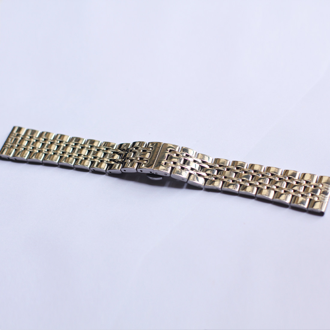 Stainless Steel Polished Bracelet Butterfly Clasp Replacement Watch Band Strap