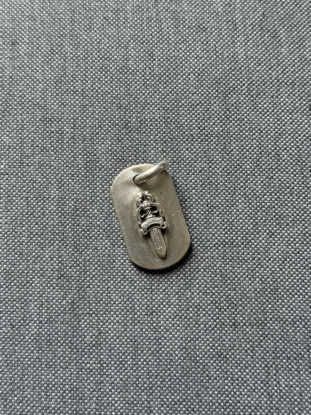 Chrome Hearts Dagger Dog Tag Pendant .925 Sterling Silver