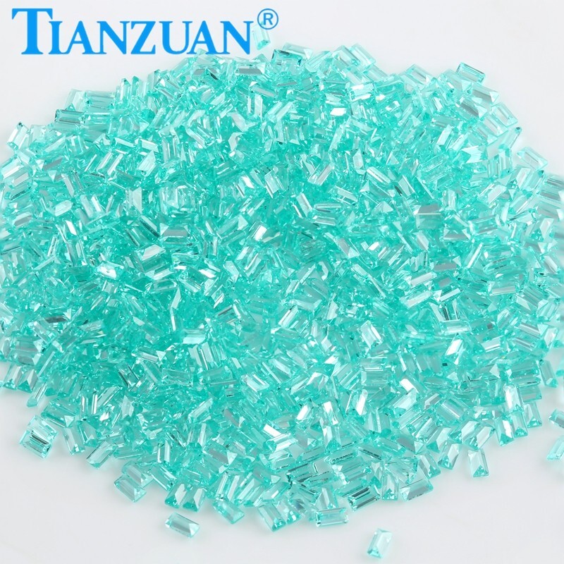 Small Size Rectangle Shape Synthetic YAG Paraiba Color Loose gemstones