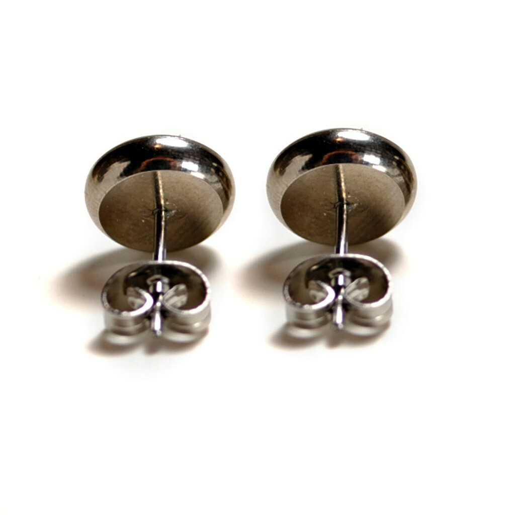 BRAZIL FLAG EARRINGS 10mm Stainless Steel Round Stud Post Tiny Brazilian Pride