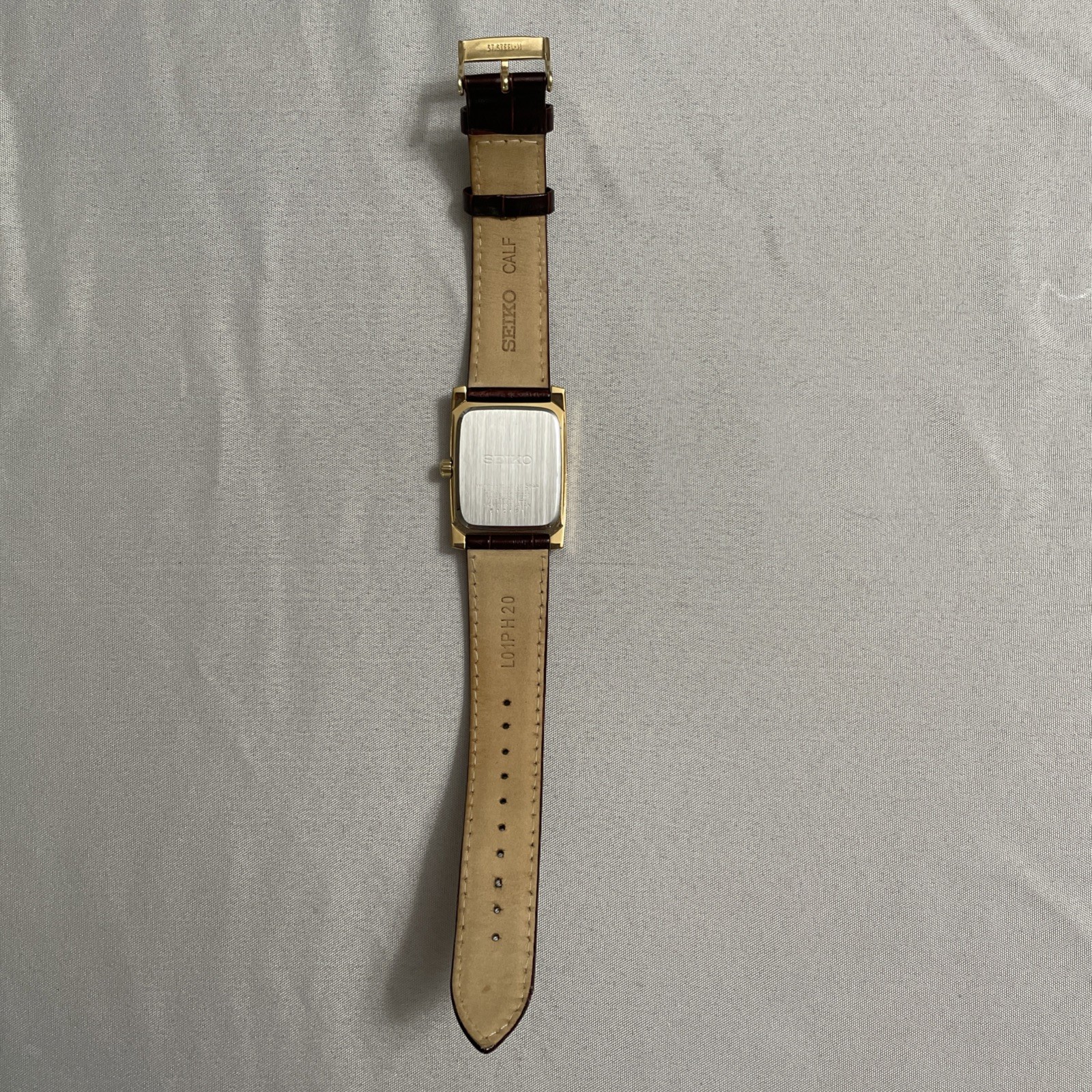 Seiko Solar Watch With Original Leather Band, V115-0AC0, Working