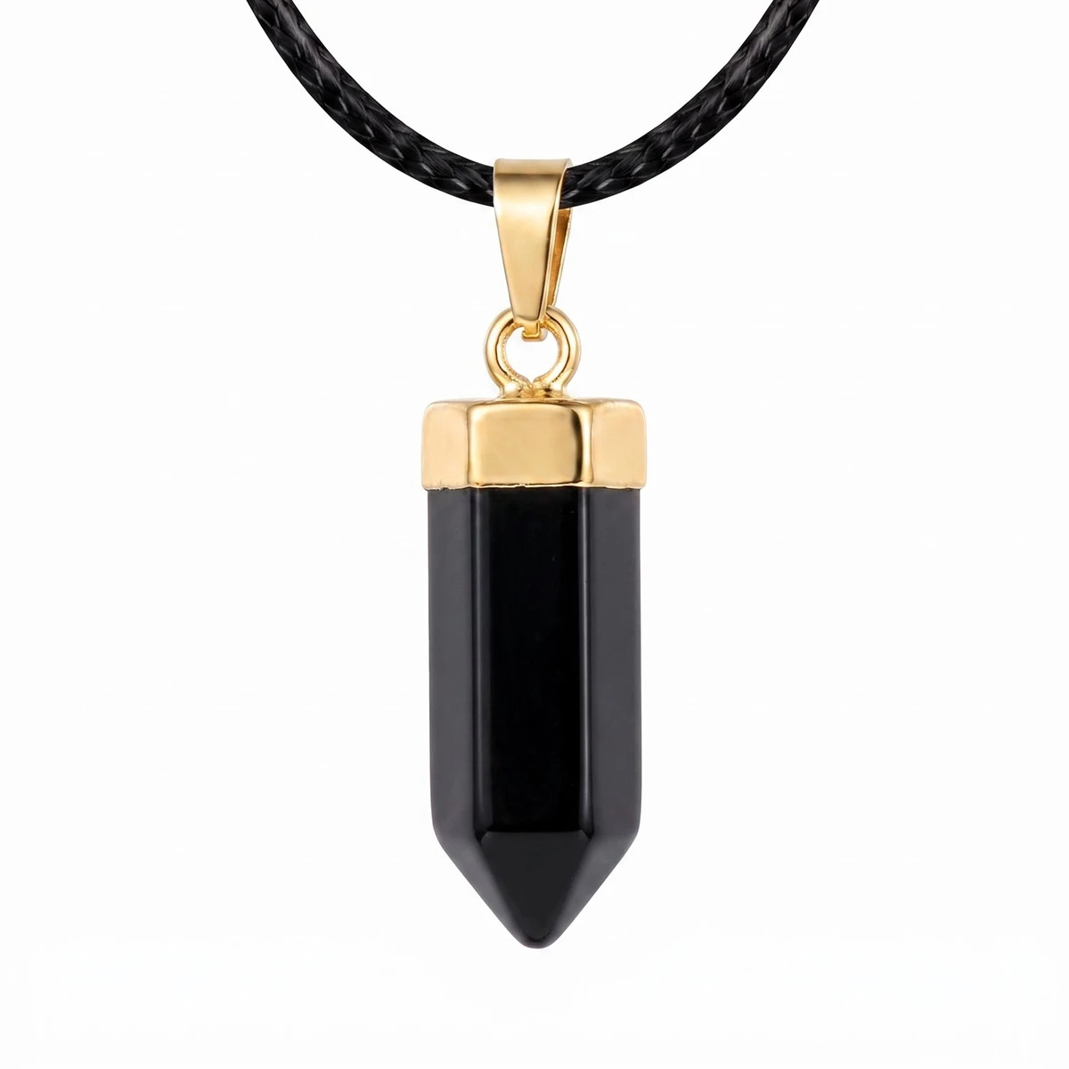 6PCS Crystal Hexagonal Point Stone Pendant Necklace for Women Healing Chakra