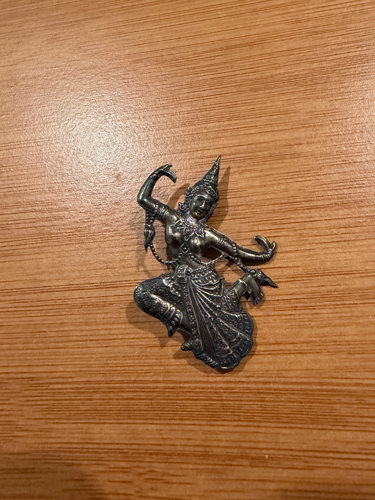 Vintage Siam Sterling Silver Thai Dancer Woman Pin / Brooch