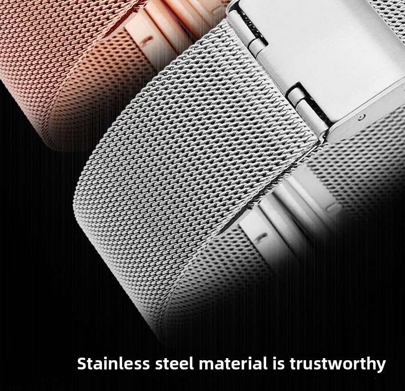 304 Ultra-thin Stainless Steel Watch Band Milanese Fine Line Mesh Strap 8mm-24mm