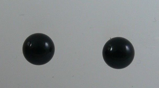 Black Onyx 7.9 mm Stud Earring 14k Yellow Gold Post and Push Back