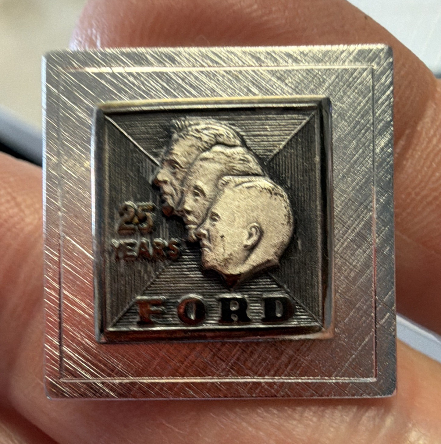 Ford 25 Years Sterling Silver 925 Square Bullet Back Cufflink -only one