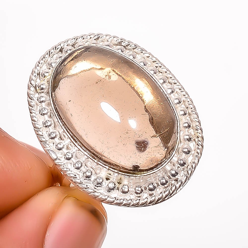Smoky Quartz Gemstone 925 Silver Plated Ring s.7 TR7508-1947
