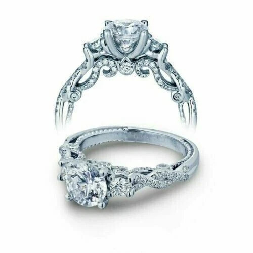 2.30Ct Round Cut Lab-Created Diamond Engagement Ring 14K White Gold Finish
