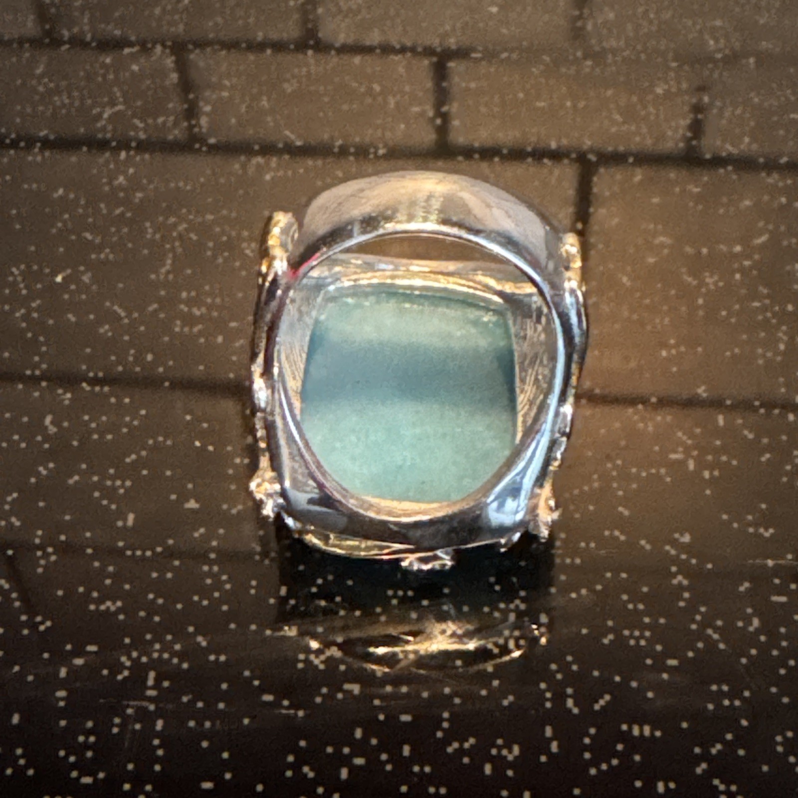 Gems en Vogue II – SS/Palladium/18K Vermeil Amazonite Multi-Gem Ring – size 9