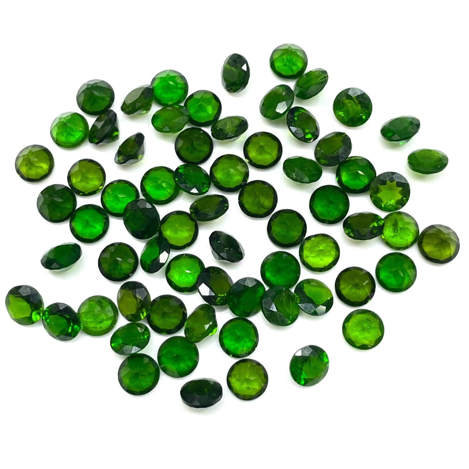 10 Pcs Natural Chrome Diopside 6mm Round Cut Vivid Green Loose Gemstones Lot