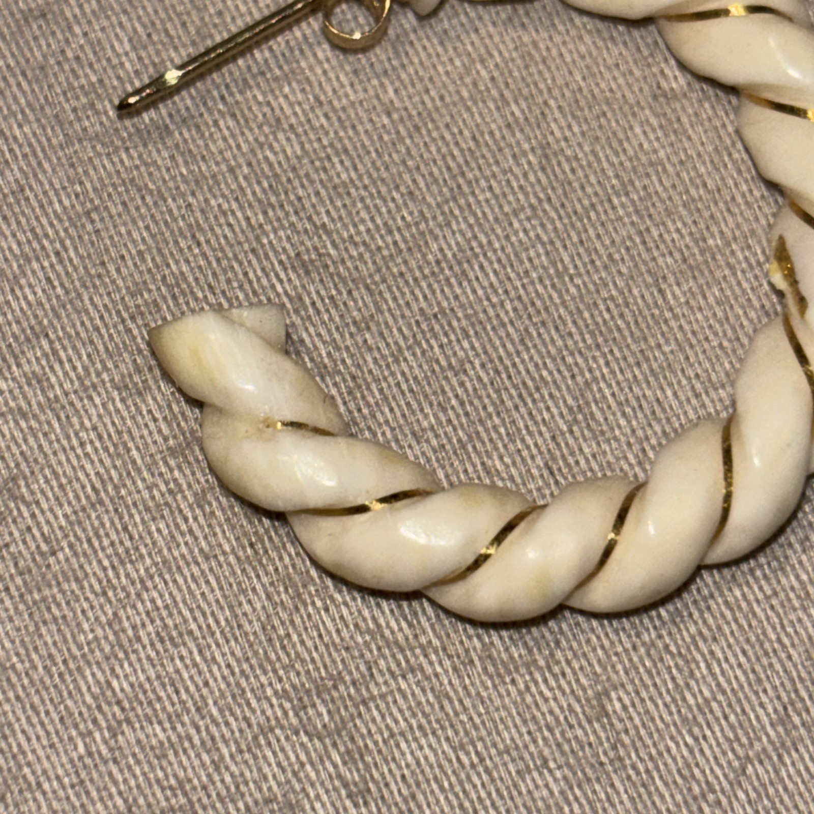 14K 585 Bone Half Hoop Earrings – SEE MY OTHER BONE SOLD SEPARATELY