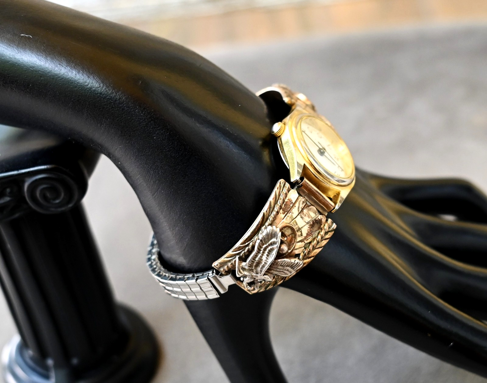 Ladies Thomas Francisco Navajo 925 Sterling 12k Gold Filled w new watch 29 grams