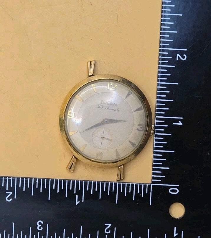 Vintage Bulova Wrist Watch Men 10K Gold Plated 23 Jewels Manual Wind up *Working