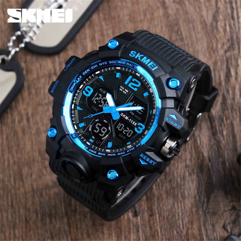 SKMEI Men Sport Watches Military Dual Time Boys Watch Digital Quartz Wristwatch