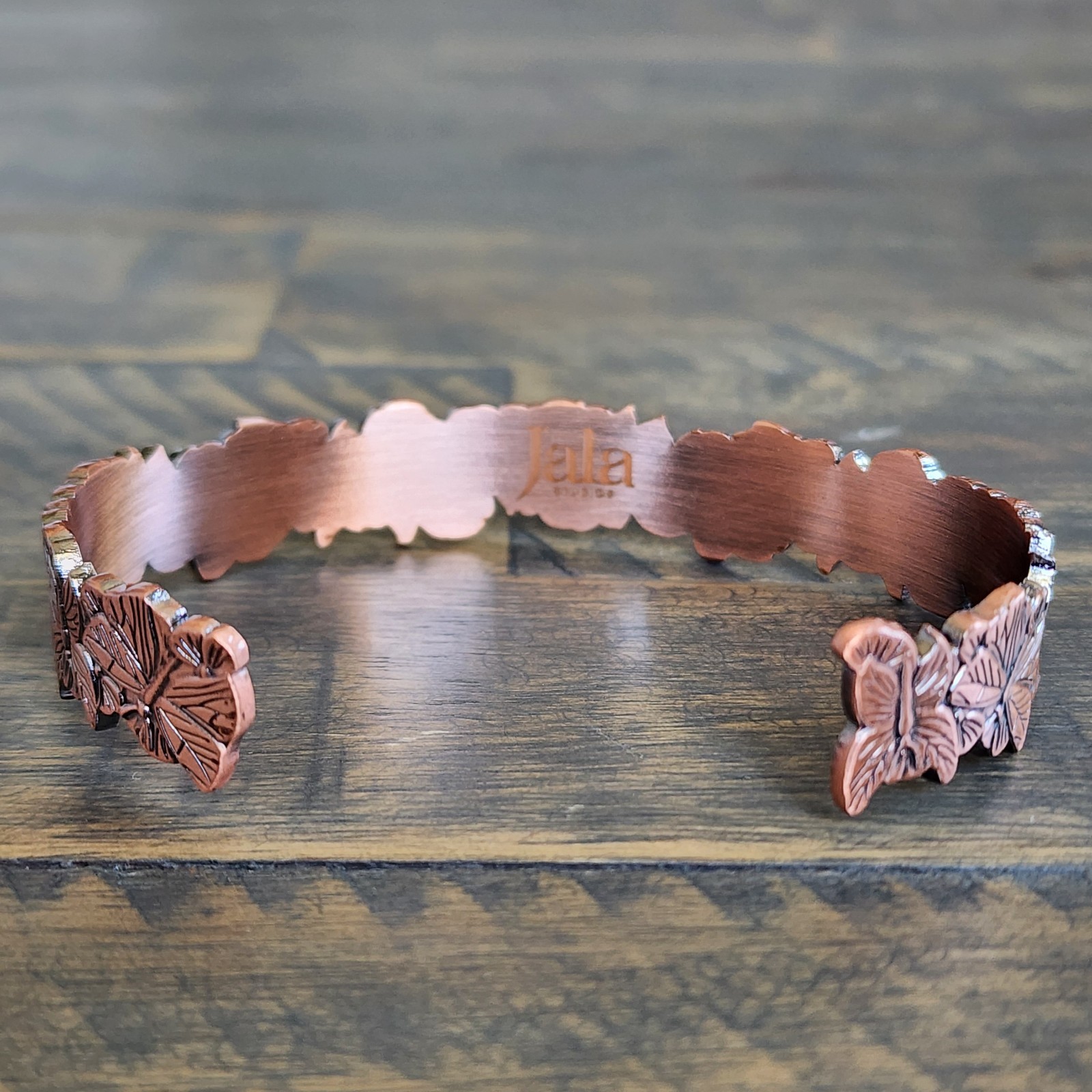 Pure Copper Butterfly Bracelet, Adjustable Copper Cuff, Butterfly Bangle