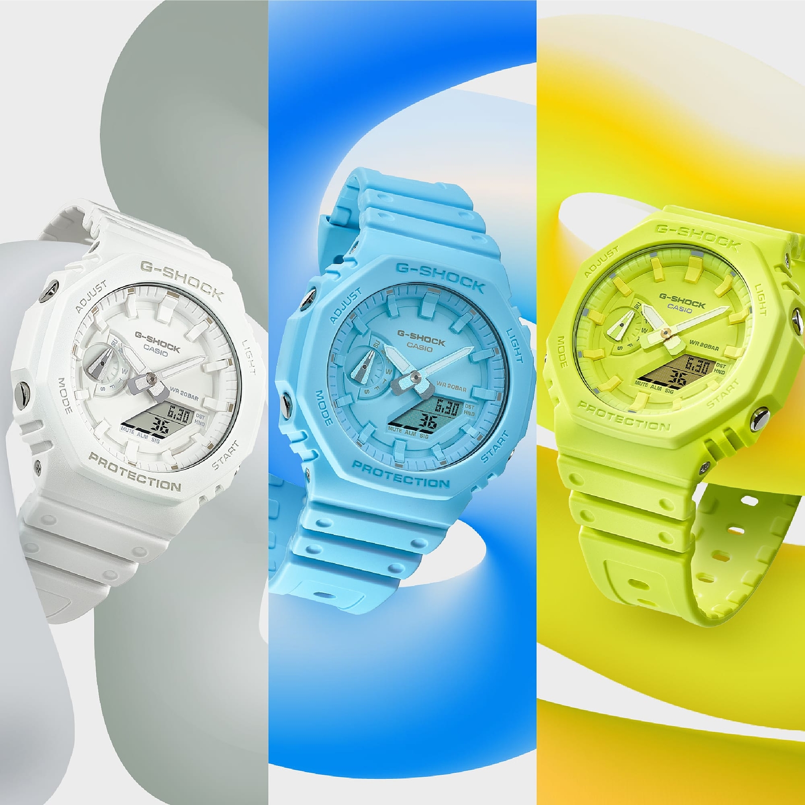 CASIO G-SHOCK GA-2100-7A7JF One Tone Series Analog Digital Watch White 45.4mm