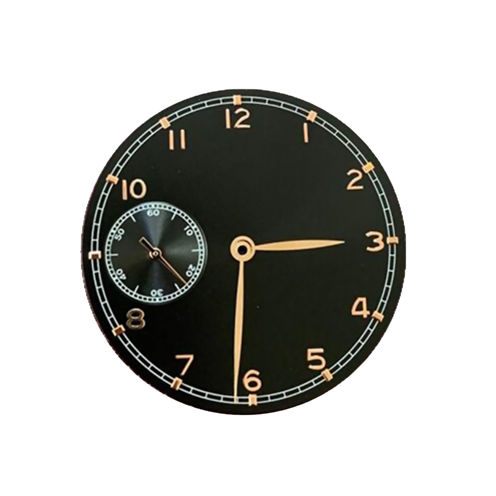 Black+Gold 37mm Watch Dial With Hands For ETA 6497 ST3600 Watch Movement H