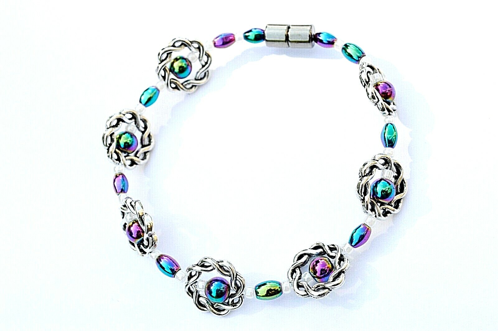 Rainbow Magnetic Hematite Anklet Necklace Bracelet All Ages LOVE THIS