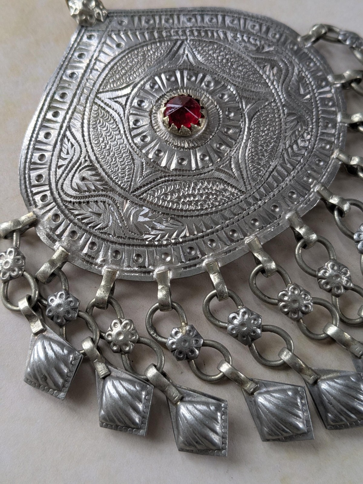 Tribal Pendant from Kashmir Jingling Dangles Big Focal (20261)