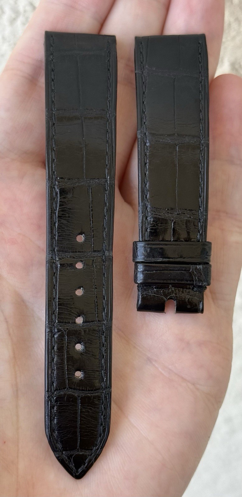 Rolex 18mm x 16mm Shiny Black Crocodile Watch Strap Band Authentic OEM