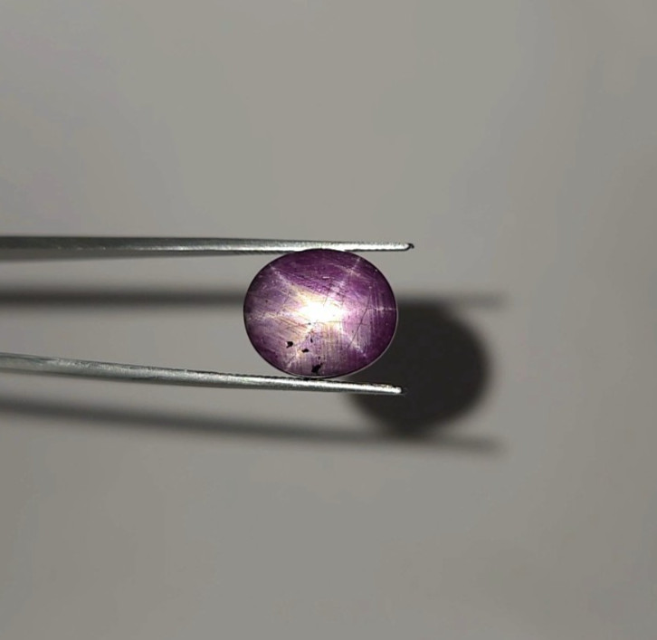 Natural 11.70 Ct Star Ruby Purplish Red Oval untreated Cabochon Loose Gemstone