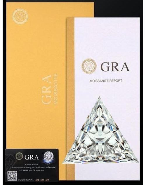 Loose Moissanite Triangle Cut Real Gem Stone W. GRA Certificate All Sizes VVS1 D