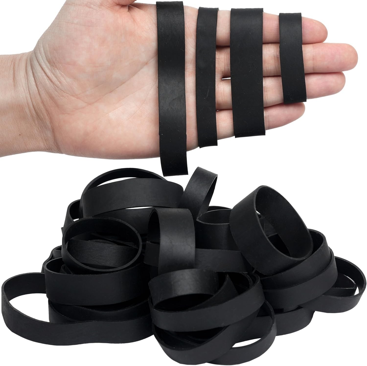 Rubber Bands Assorted Sizes Black Mixed wide Elastic Bands for for Survival O…