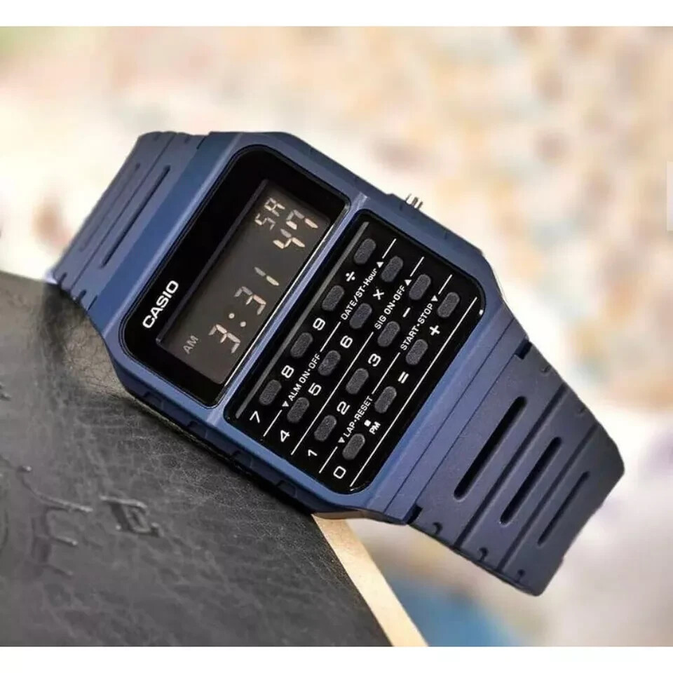 Casio CA53WF-2B, 8-Digit Calculator Blue Watch, Resin Strap, Alarm, Chronograph
