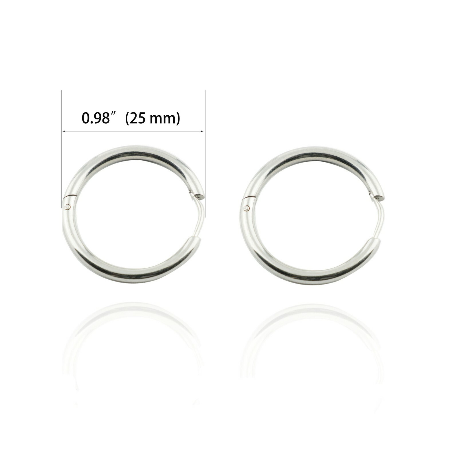 Vintage Stainless Steel Hoop Earrings Cartilage Lip Piercing Nose Ring Hoop 18G