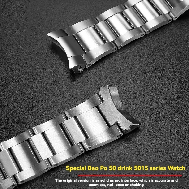 Watchband Tool Steel Butterfly Buckle Strap For Blancpain 5000 5015 Series 23mm