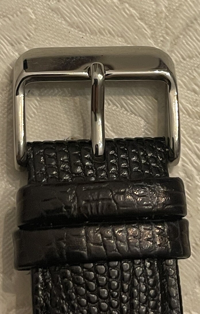 Vtg Joan Rivers Watch V377 Classics Black Leather Band New Battery Square Face