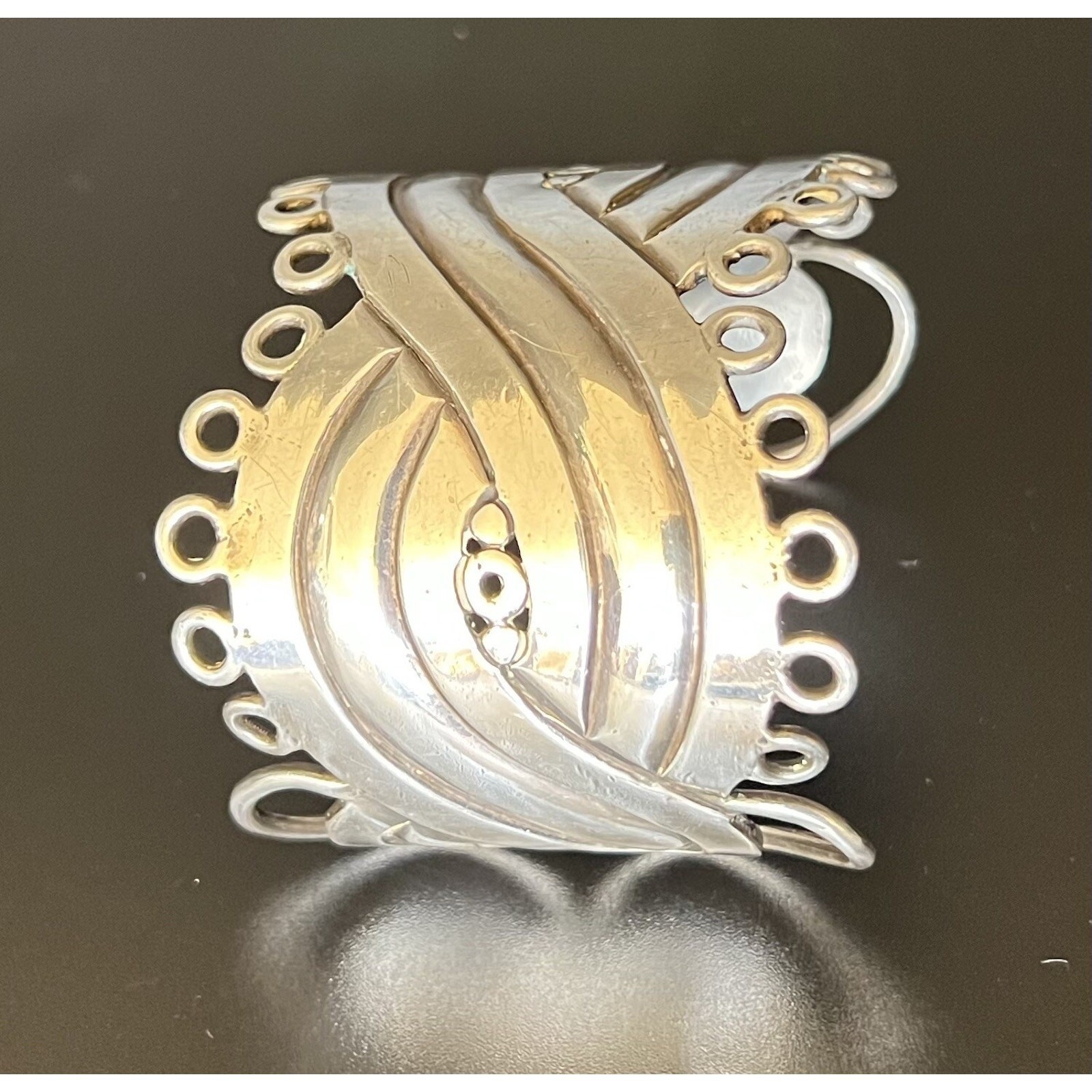 Vintage William Spratling Taxco Mexican Sterling Silver Mask Cuff 114g HEAVY
