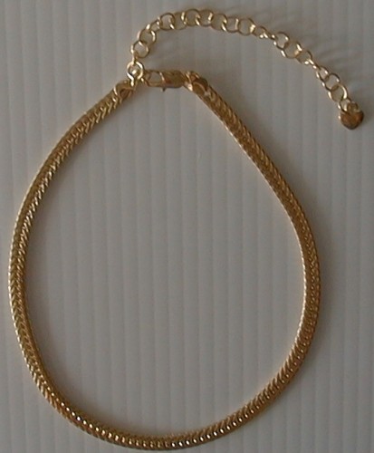 GOLD PLATED HERRINGBONE 7MM CHAIN 15” EXTENDS TO 19” NEW BY ASPEN DESIGNS
