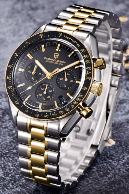 Pagani Design 1701 40mm Moon Chronograph AR Sapphire 10ATM Lumed Date Seiko VK63
