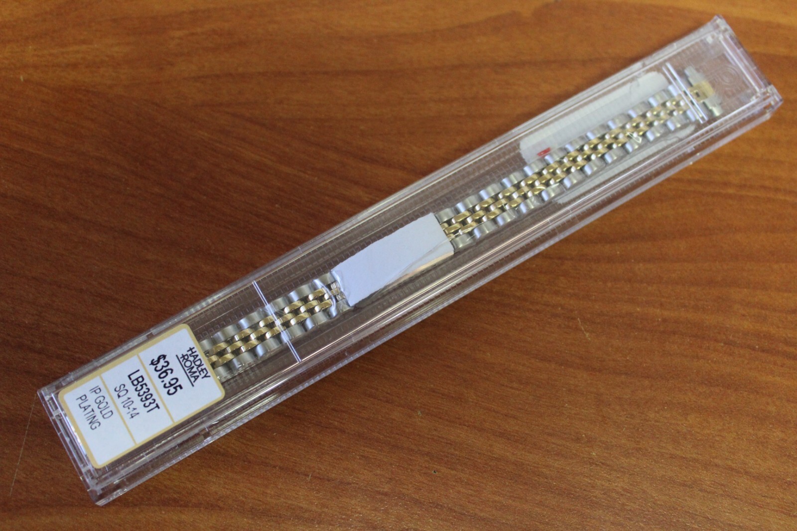 Hadley Roma LB5393T 10-14mm Two Tone Gold Stainless Watch Band Bracelet 006