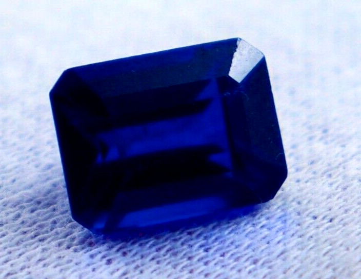 Emerald Cut Natural Blue Sapphire 10-12 Ct Loose Gemstone Certified