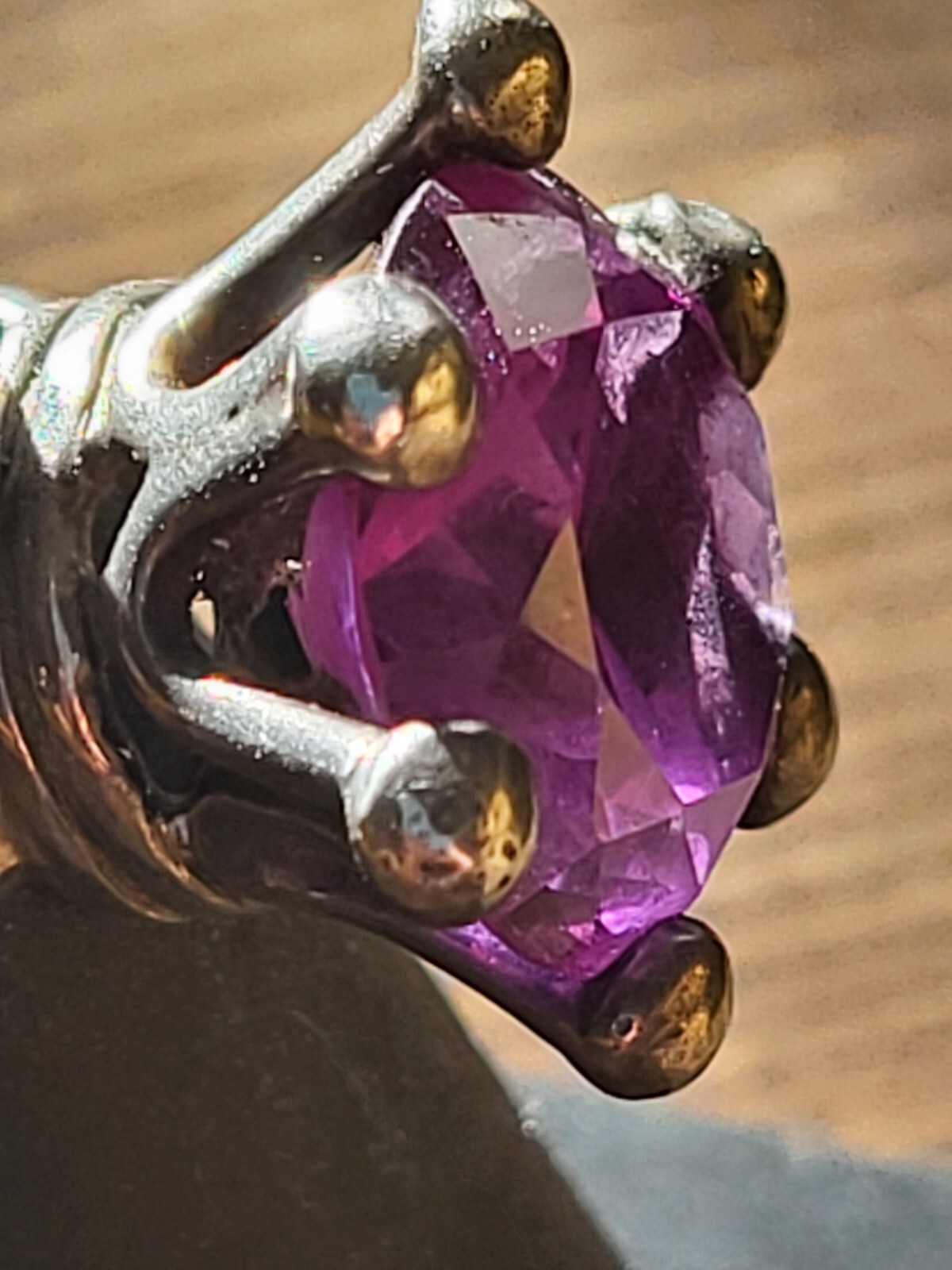 Large Purple Topaz Sterling Ring Size 6.75 Brilliant Cut 7.9g Statement 13.7mm