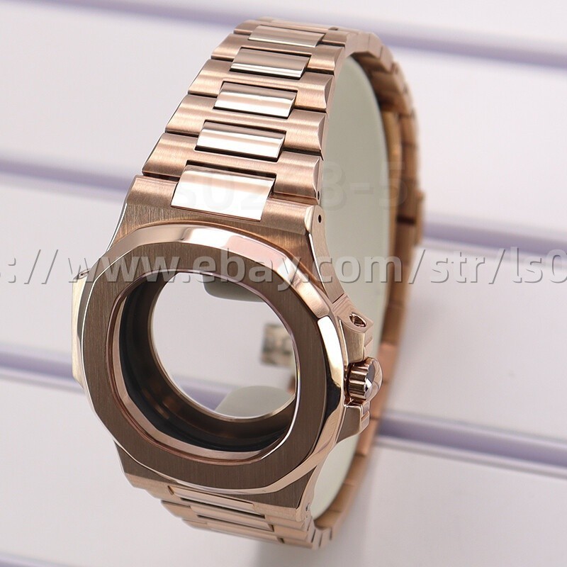 39.5mm Rose Gold Watch Cases 904 Strap Sapphire Glass For NH35 36 Movement